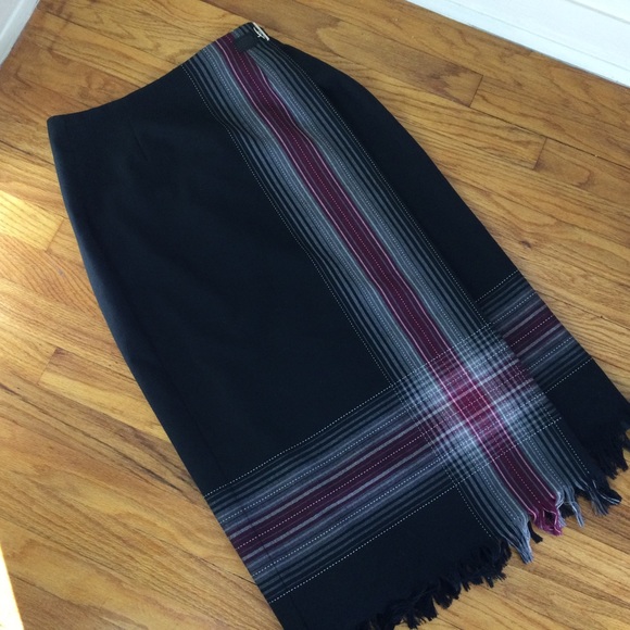 Sag Harbor Fringe Maxi Wrap Skirt Size 6 - Picture 2 of 16